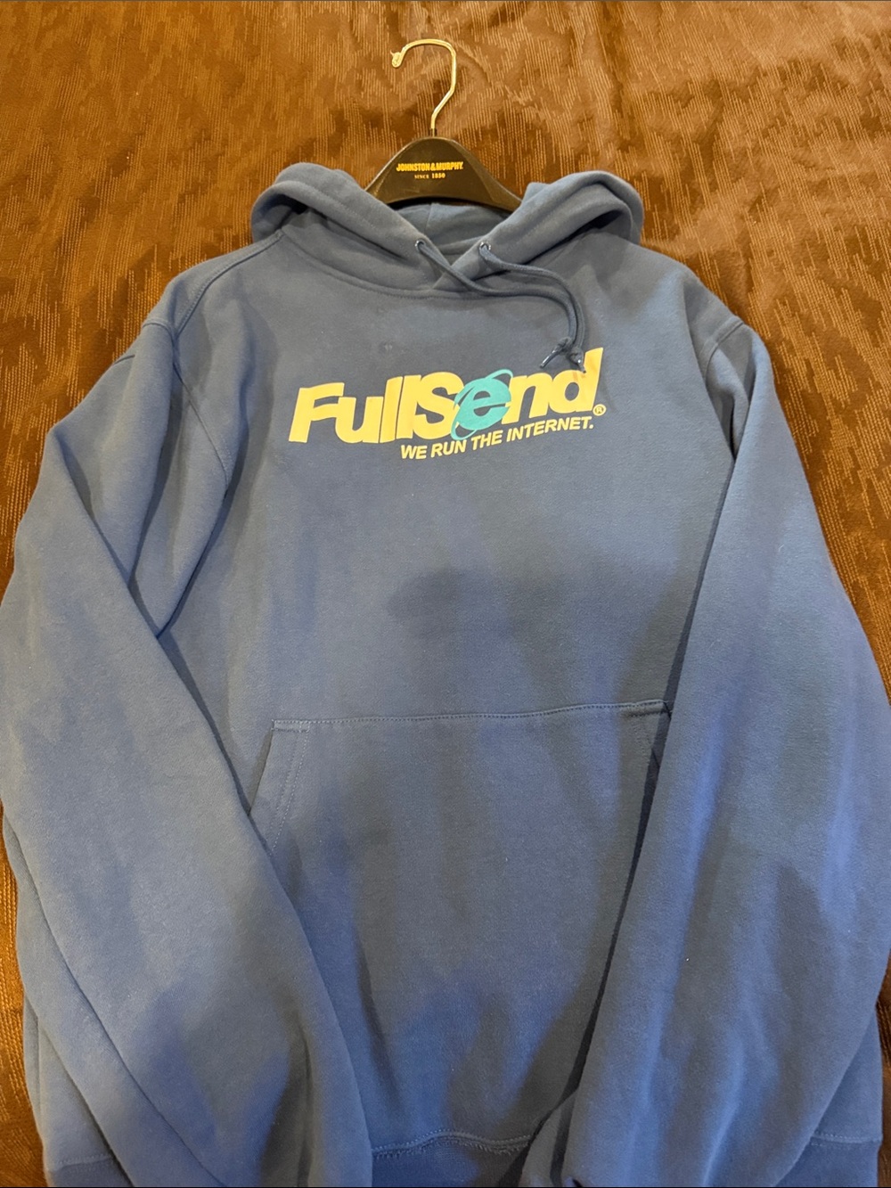 Full Send Blue Logo Hoodie - Men’s Pullover Sweatshirt